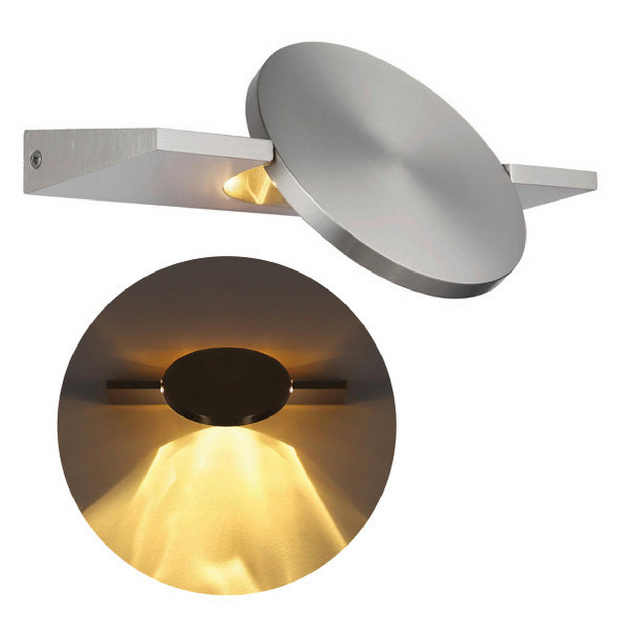 LED-WANDLEUCHTE Jasper 10/28 cm  - Nickelfarben, Design, Metall (10/28cm) - Globo