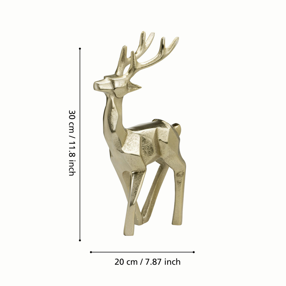 DEKOHIRSCH - Messingfarben, LIFESTYLE, Metall (20cm)