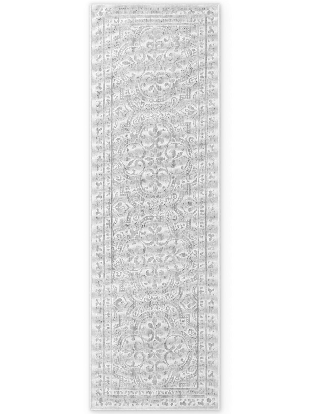 LÄUFER 80/250 cm Duet  - Weiß/Grau, Design, Kunststoff (80/250cm)