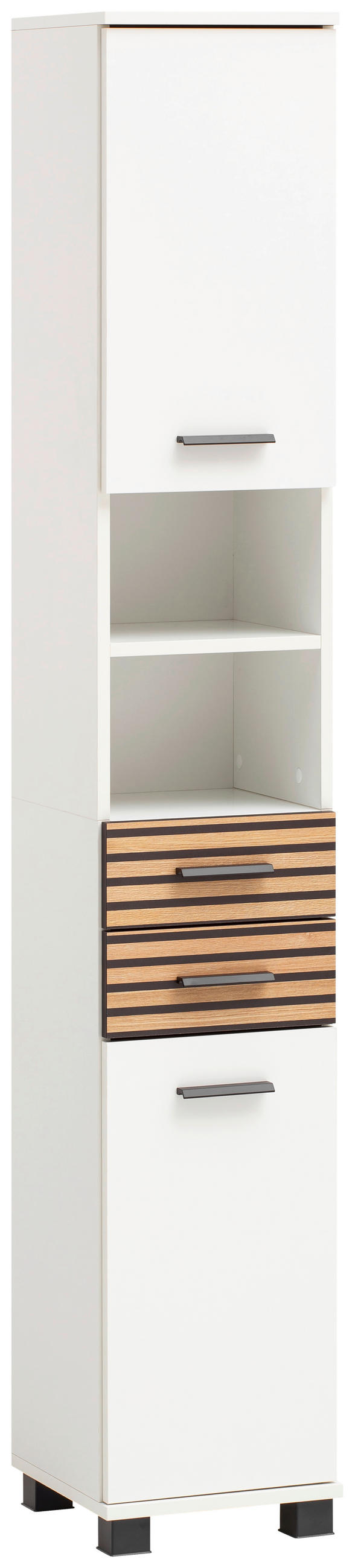 HOCHSCHRANK 30,3/180,9/32,6 cm  - Eichefarben/Schwarz, MODERN, Holz/Holzwerkstoff (30,3/180,9/32,6cm) - Stylife