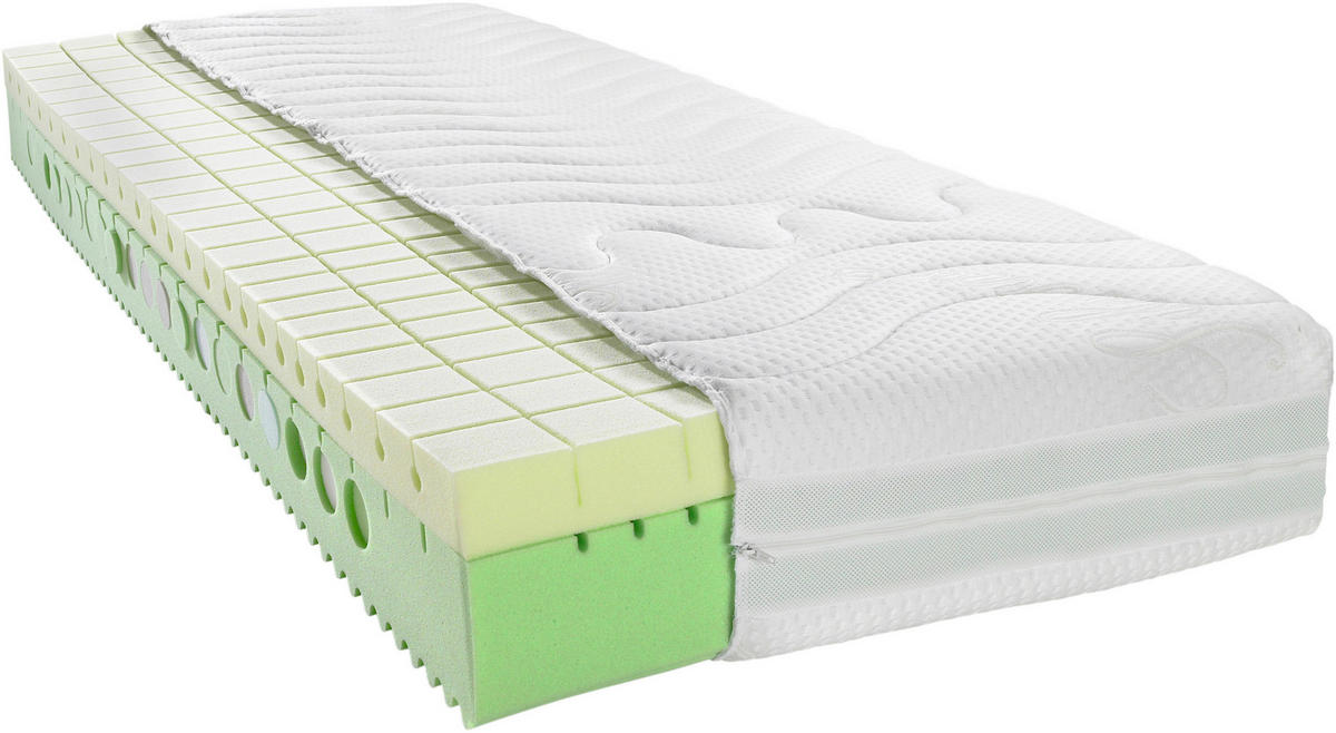 KALTSCHAUMMATRATZE 140/200 cm Höhe ca. 23 cm  - Creme, Basics, Textil (140/200cm) - Physiosleep