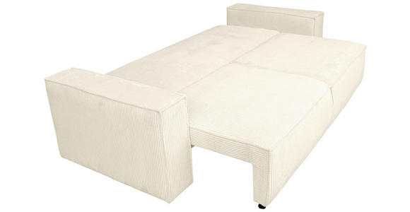 SCHLAFSOFA Cord Creme - Creme/Schwarz, KONVENTIONELL, Kunststoff/Textil (240/89/100cm) - Carryhome