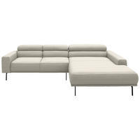 ECKSOFA  in Cord Naturfarben  293/215-217 cm  - Schwarz/Naturfarben, Design, Textil/Metall (293/215-217cm) - Schöner Wohnen