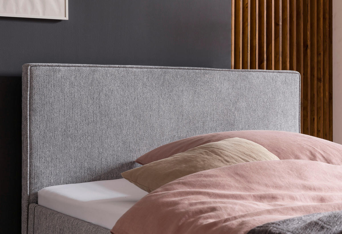 POLSTERBETT 180/200 cm  in Grau  - Eichefarben/Grau, Basics, Holz/Textil (180/200cm) - Boxxx