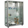 VITRINE in Silberfarben  - Silberfarben/Schwarz, Modern, Glas/Holzwerkstoff (60/80/25cm) - MID.YOU