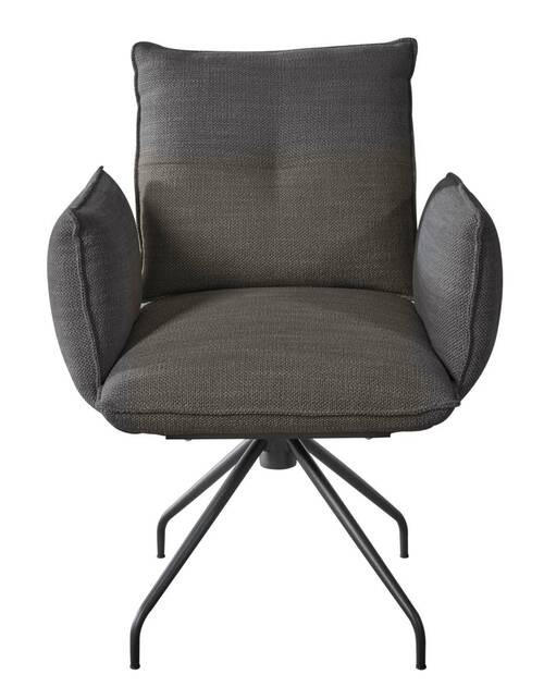ARMLEHNSTUHL  in Stahl Struktur  - Schwarz/Braun, Design, Textil/Metall (65/90/70cm) - Dieter Knoll