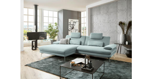 ECKSOFA Mintgrün Webstoff  - Schwarz/Mintgrün, Design, Textil/Metall (184/284cm) - Dieter Knoll