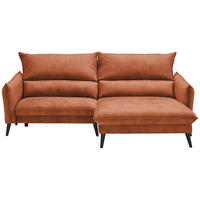 ECKSOFA Rostfarben Velours  - Rostfarben/Schwarz, Design, Holz/Textil (238/170cm) - Carryhome