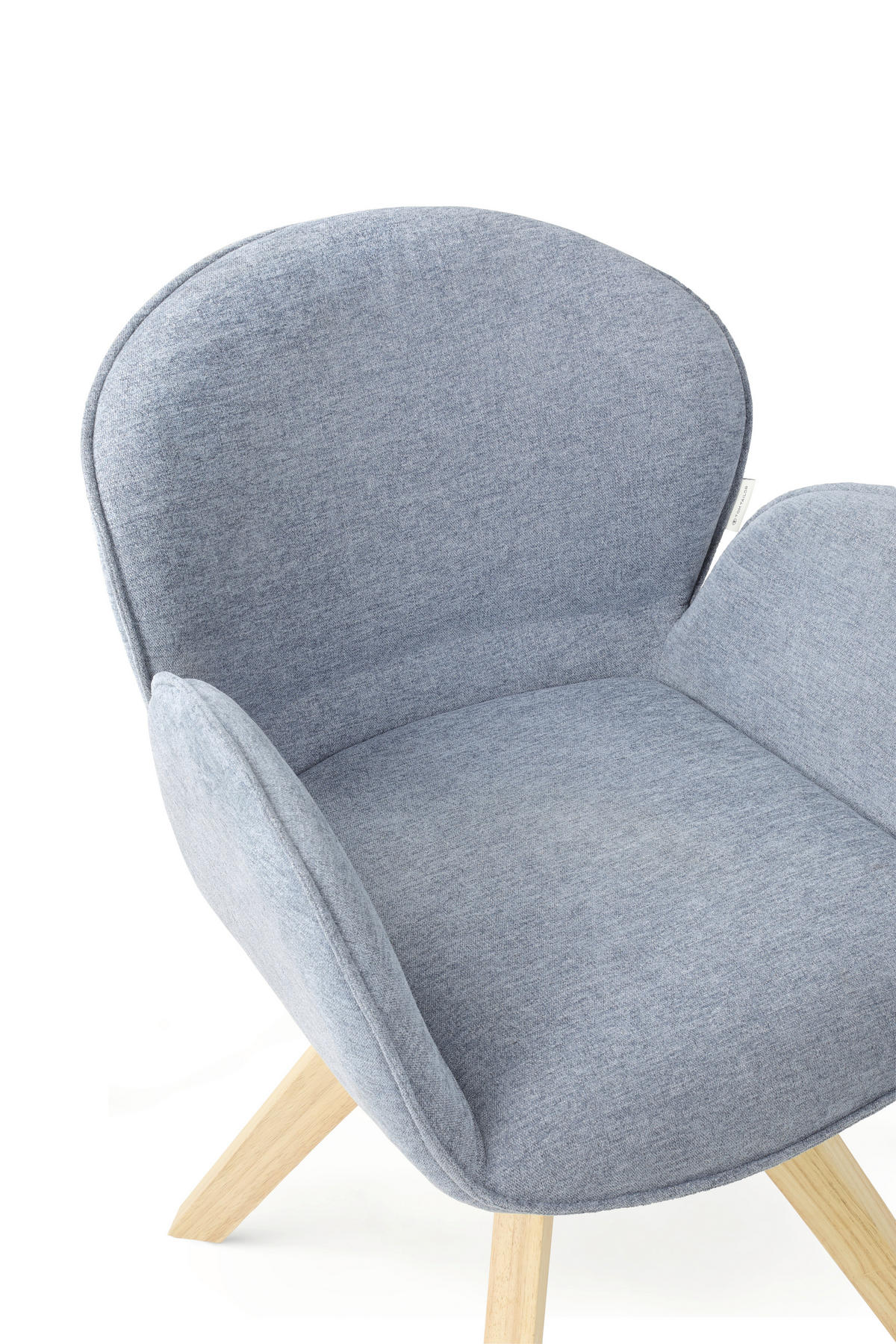 ARMLEHNSTUHL in Holz, Textil Blau, Hellbraun  - Hellbraun/Blau, Basics, Holz/Textil (61/82/63,5cm) - Tom Tailor
