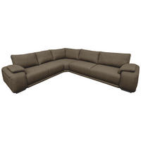 ECKSOFA Braun Struktur  - Chromfarben/Braun, KONVENTIONELL, Textil/Metall (310/280cm) - Carryhome