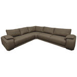 ECKSOFA Braun Struktur Rückenkissen, Rücken echt  - Chromfarben/Braun, KONVENTIONELL, Textil/Metall (310/280cm) - Carryhome