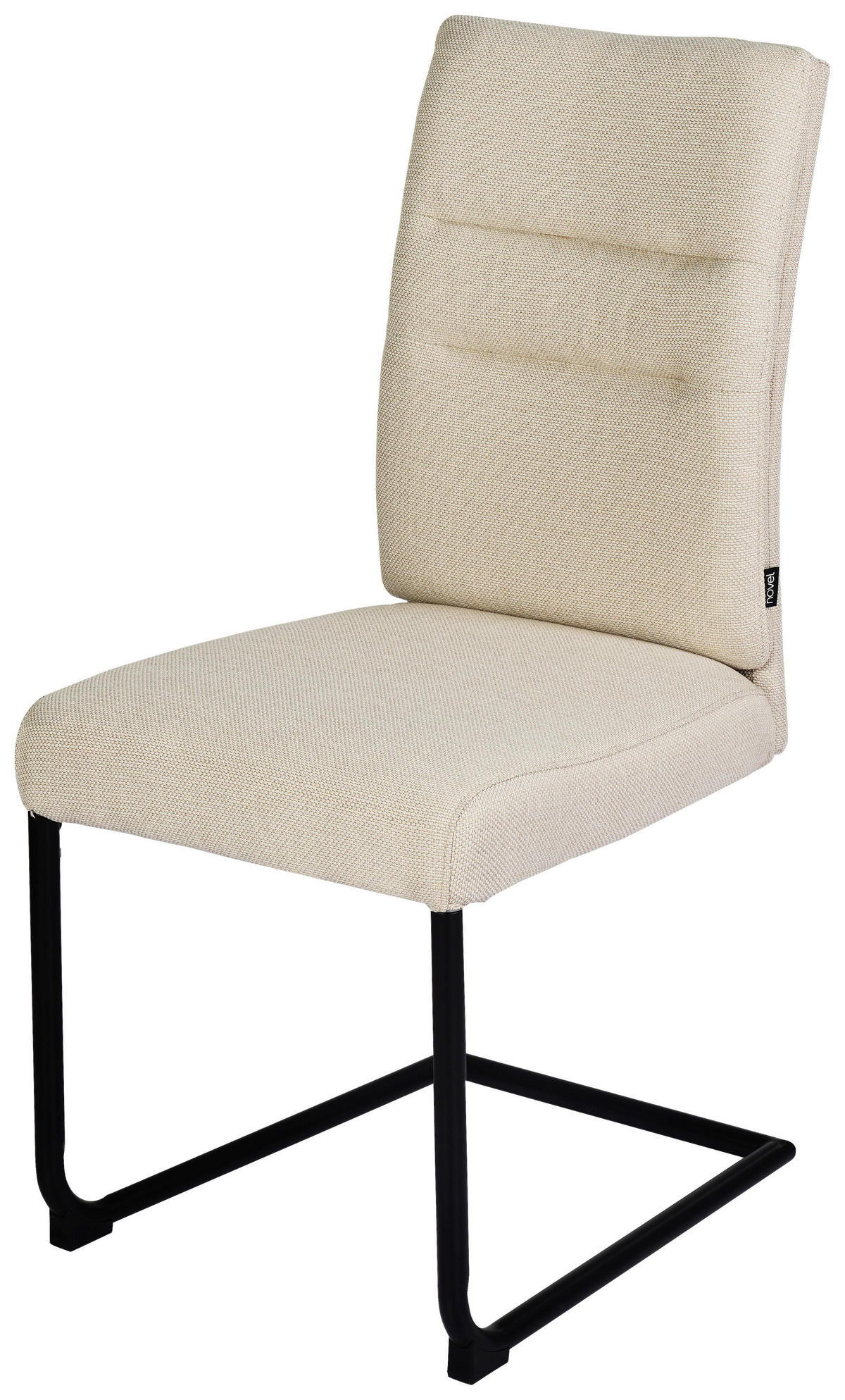 SCHWINGSTUHL   Mikrofaser  - Beige/Schwarz, Design, Textil/Metall (48/98/63cm) - Novel