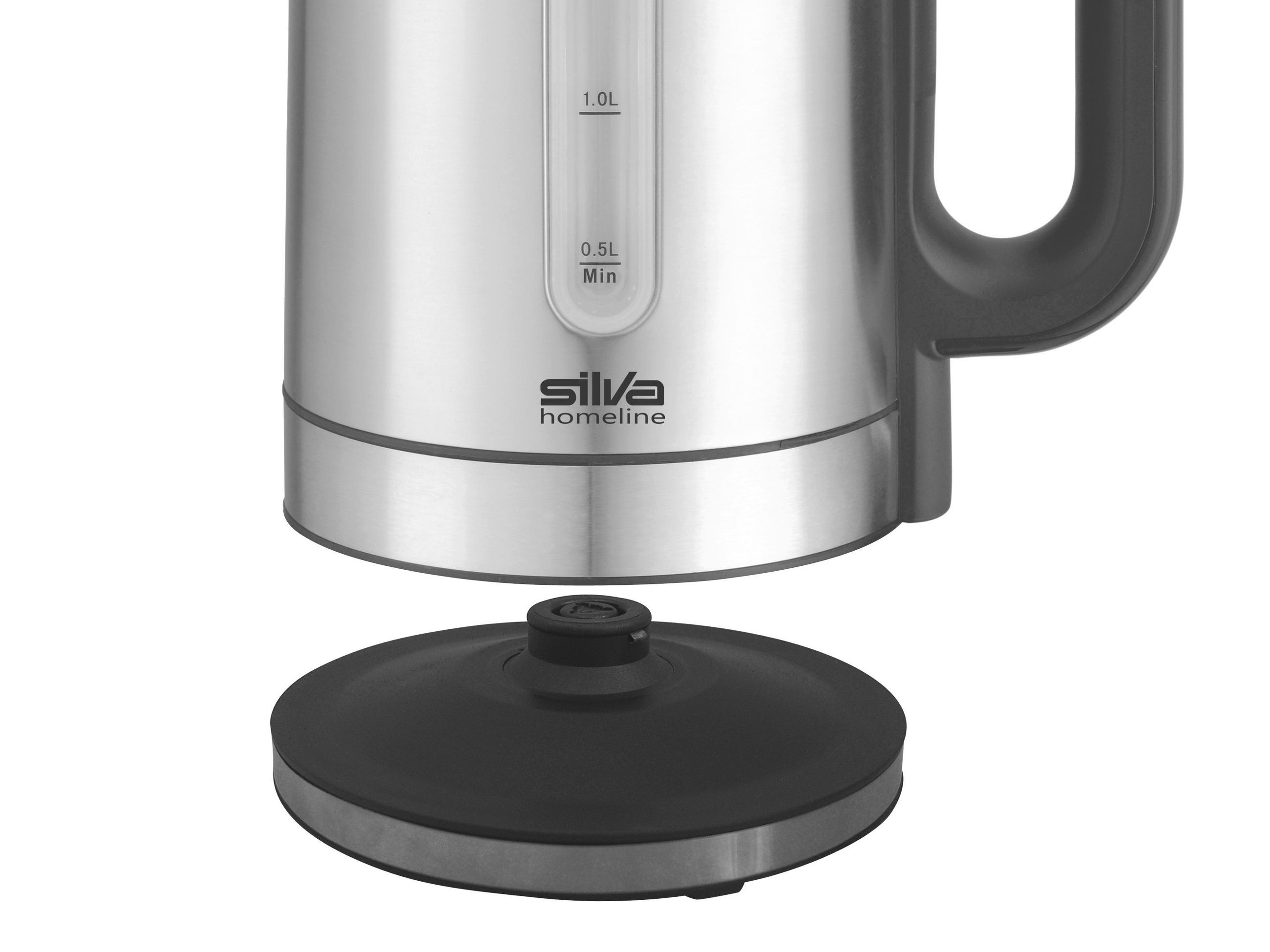 WASSERKOCHER 1.7 L  - Silberfarben/Schwarz, MODERN, Metall (14/24cm) - Silva Homeline
