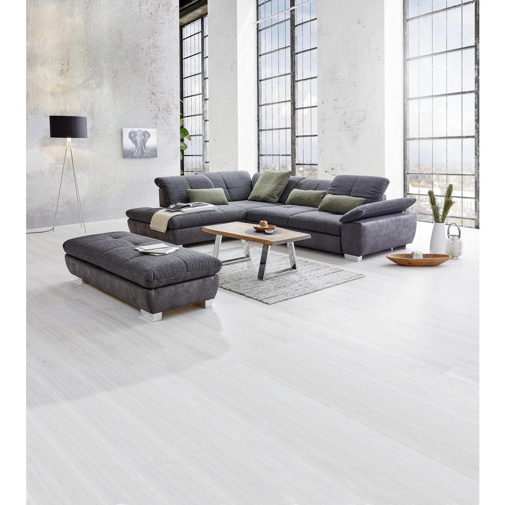 Thumbnail - Xora Ecksofa, Schwarz, Textil, 5-Sitzer, Ottomane links, L-Form, 313x242 cm, Goldenes M, Typenauswahl, Fußauswahl, Leder...