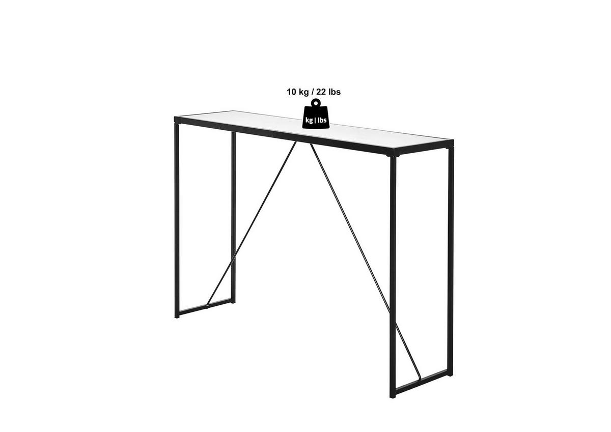 KONSOLENTISCH Schwarz, Weiß  - Schwarz/Weiß, KONVENTIONELL, Holzwerkstoff/Metall (111/30/76cm) - Livetastic