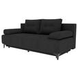 SCHLAFSOFA  in Velours Anthrazit  - Anthrazit/Schwarz, KONVENTIONELL, Textil/Metall (200/98/90cm) - Carryhome