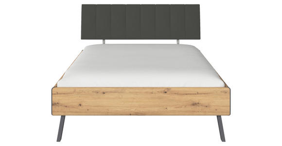 BETT 140/200 cm  in Eiche Artisan  - Eiche Artisan/Grau, Design, Holzwerkstoff/Textil (140/200cm) - Carryhome