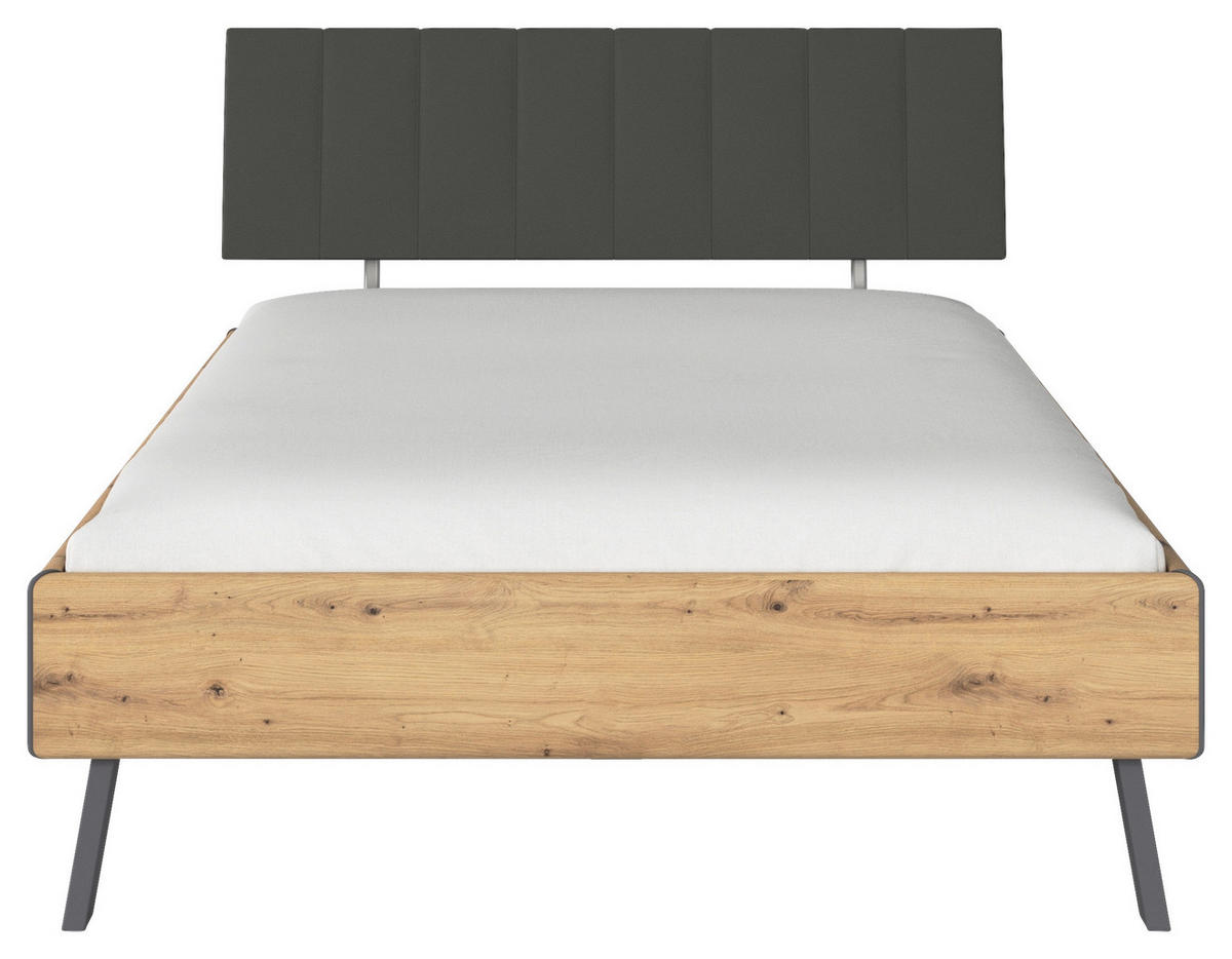 BETT 140/200 cm  in Eiche Artisan  - Eiche Artisan/Grau, Design, Textil/Metall (140/200cm) - Carryhome