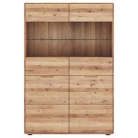 HIGHBOARD - Wildeiche, KONVENTIONELL, Glas/Holz (100/145/40cm) - Linea Natura
