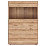 HIGHBOARD  100/145/40 cm  - Wildeiche, KONVENTIONELL, Glas/Holz (100/145/40cm) - Linea Natura