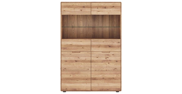 HIGHBOARD  100/145/40 cm  - Wildeiche, KONVENTIONELL, Glas/Holz (100/145/40cm) - Linea Natura