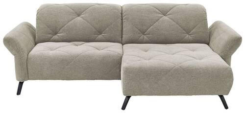 ECKSOFA Hellgrau Webstoff  - Hellgrau/Schwarz, Design, Textil/Metall (244/173cm) - Moderano