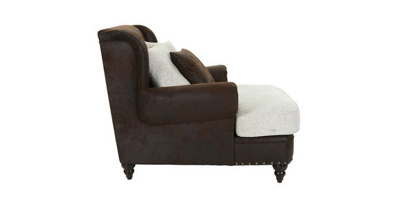 XXL-SESSEL - Dunkelbraun/Beige, ROMANTIK / LANDHAUS, Holz/Textil (125/102/138cm) - Landscape