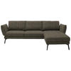 ECKSOFA in Flachgewebe Braun  277/175 cm  - Schwarz/Braun, Design, Textil/Metall (277/175cm) - Schöner Wohnen
