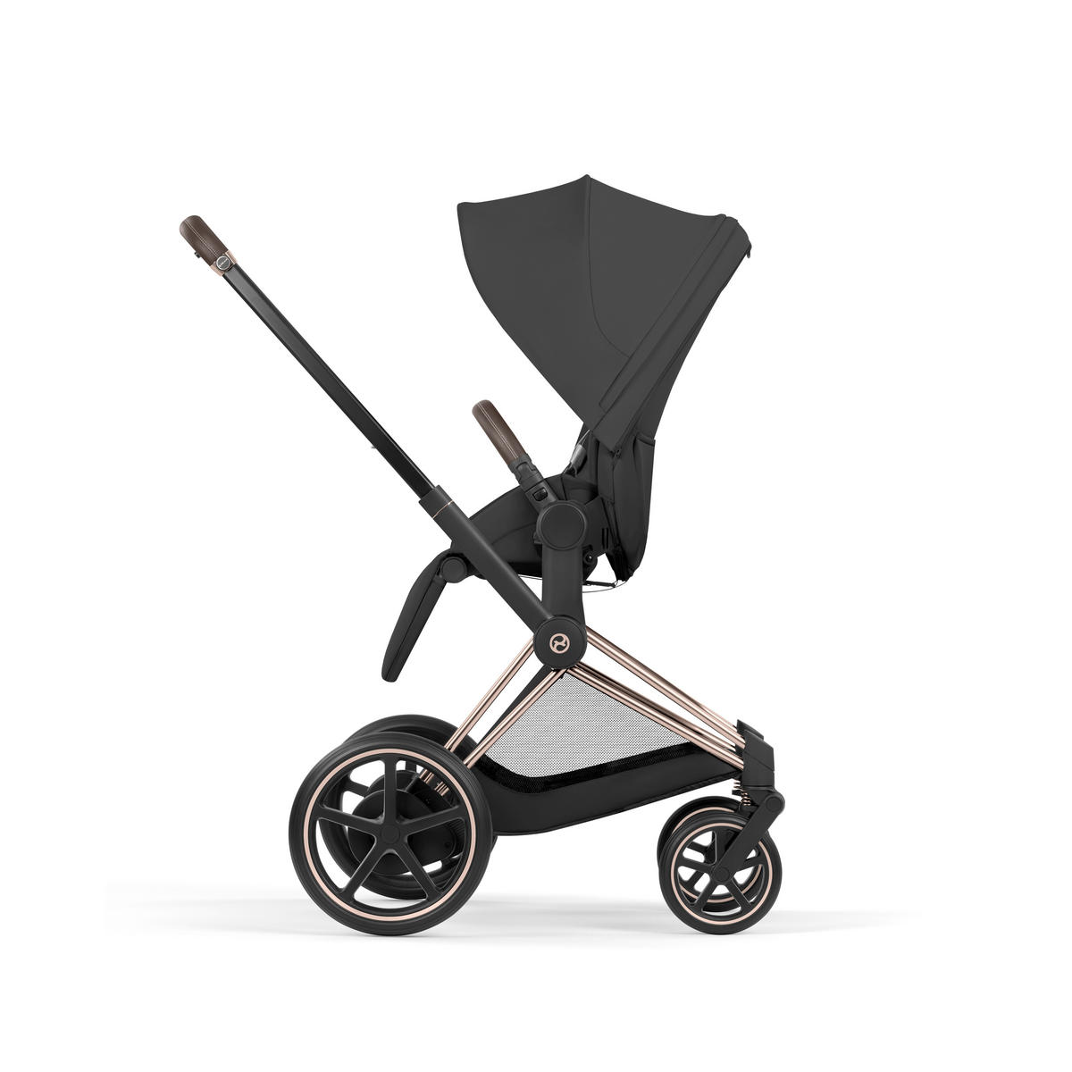 KOMBIKINDERWAGEN  ePRIAM Comfort Rosegold  Sepia Black  - Roségold/Schwarz, Basics, Kunststoff/Textil (84-93,5/60/100-109cm) - cybex PLATINUM