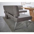 ECKBANK 137/219 cm  in Braun, Edelstahlfarben  - Edelstahlfarben/Braun, Design, Textil/Metall (137/219cm) - Dieter Knoll