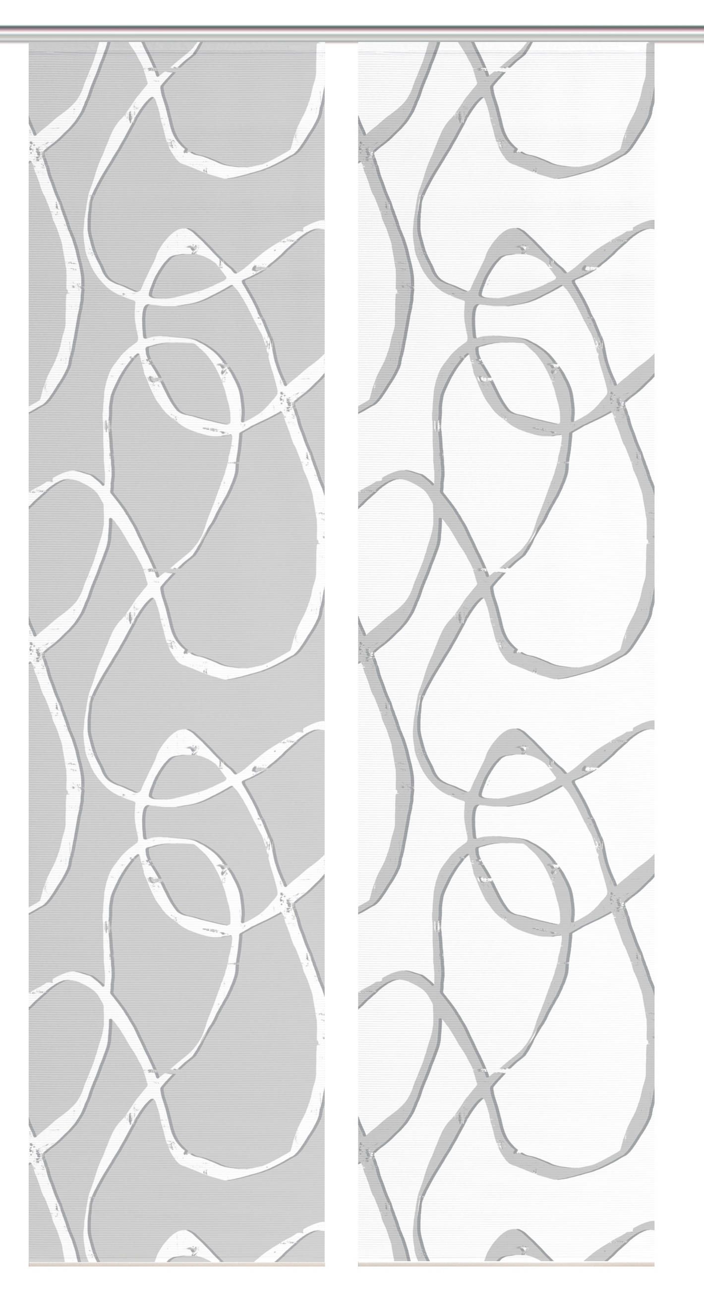 XXXLutz Flächenvorhang Ophelia Weiß, Grau Hochglanz 60x260 cm