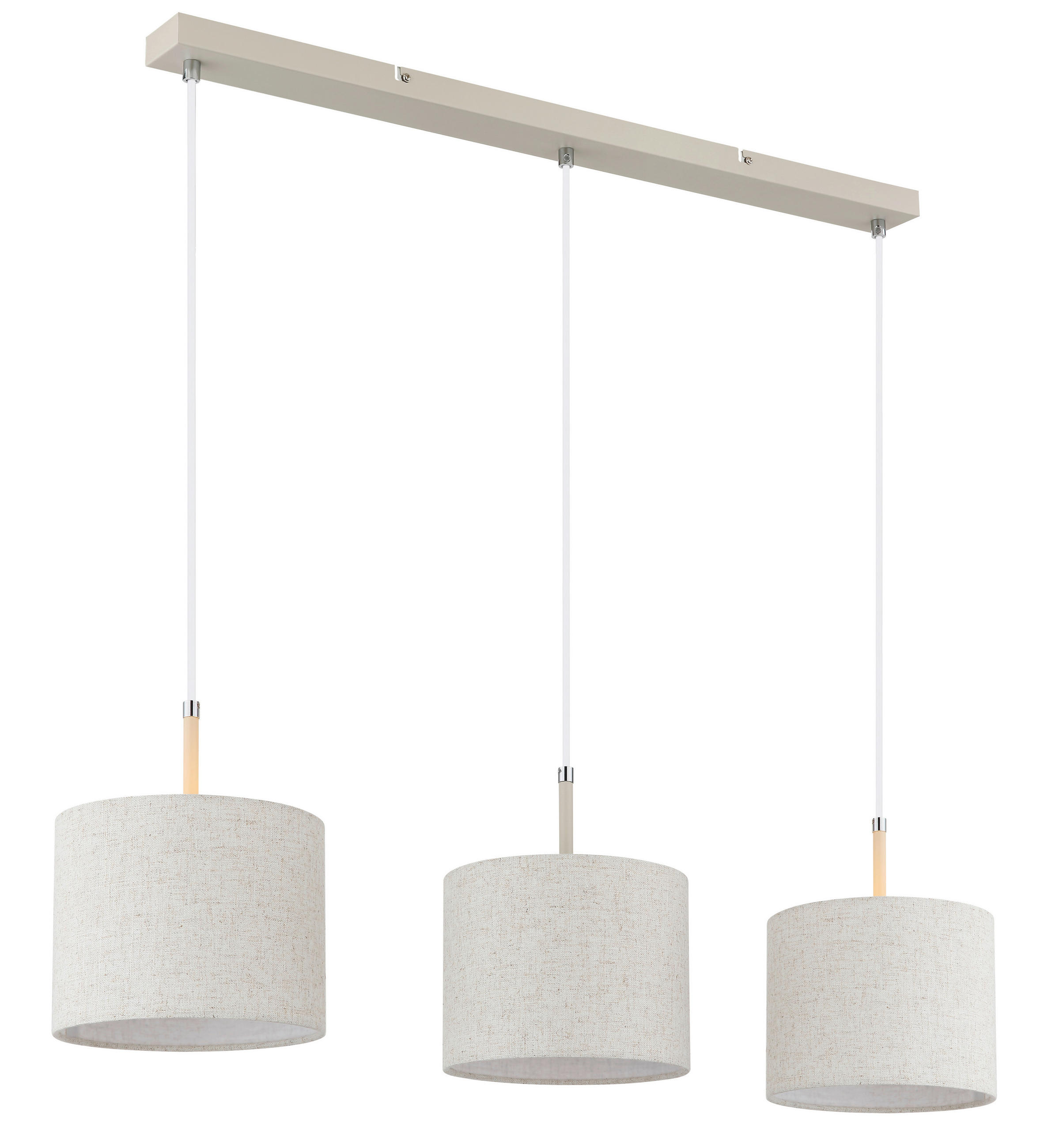 HÄNGELEUCHTE Deleon 90/20/120 cm  - Sandfarben/Chromfarben, Design, Kunststoff/Textil (90/20/120cm) - Globo