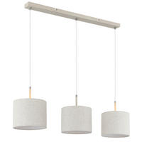 HÄNGELEUCHTE Deleon 90/20/120 cm  - Sandfarben/Chromfarben, Design, Kunststoff/Textil (90/20/120cm) - Globo