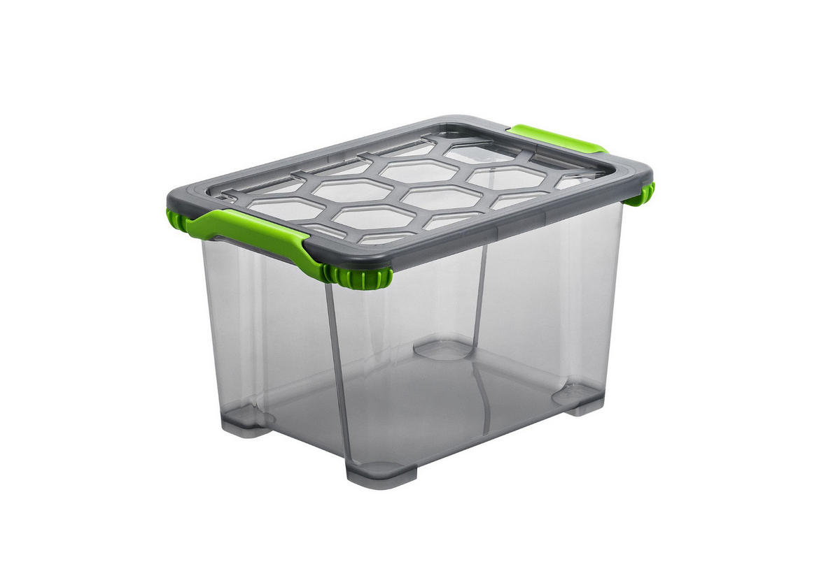 BOX MIT DECKEL    39,3/28,3/23 cm  - Anthrazit, KONVENTIONELL, Kunststoff (39,3/28,3/23cm) - Rotho