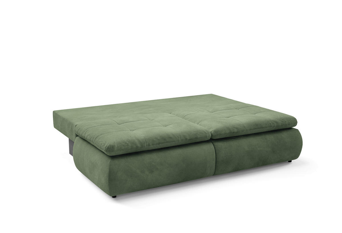 SCHLAFSOFA MYSTIC in Plüsch Grün  - Schwarz/Grün, Design, Kunststoff/Textil (220/94/114cm) - Livetastic