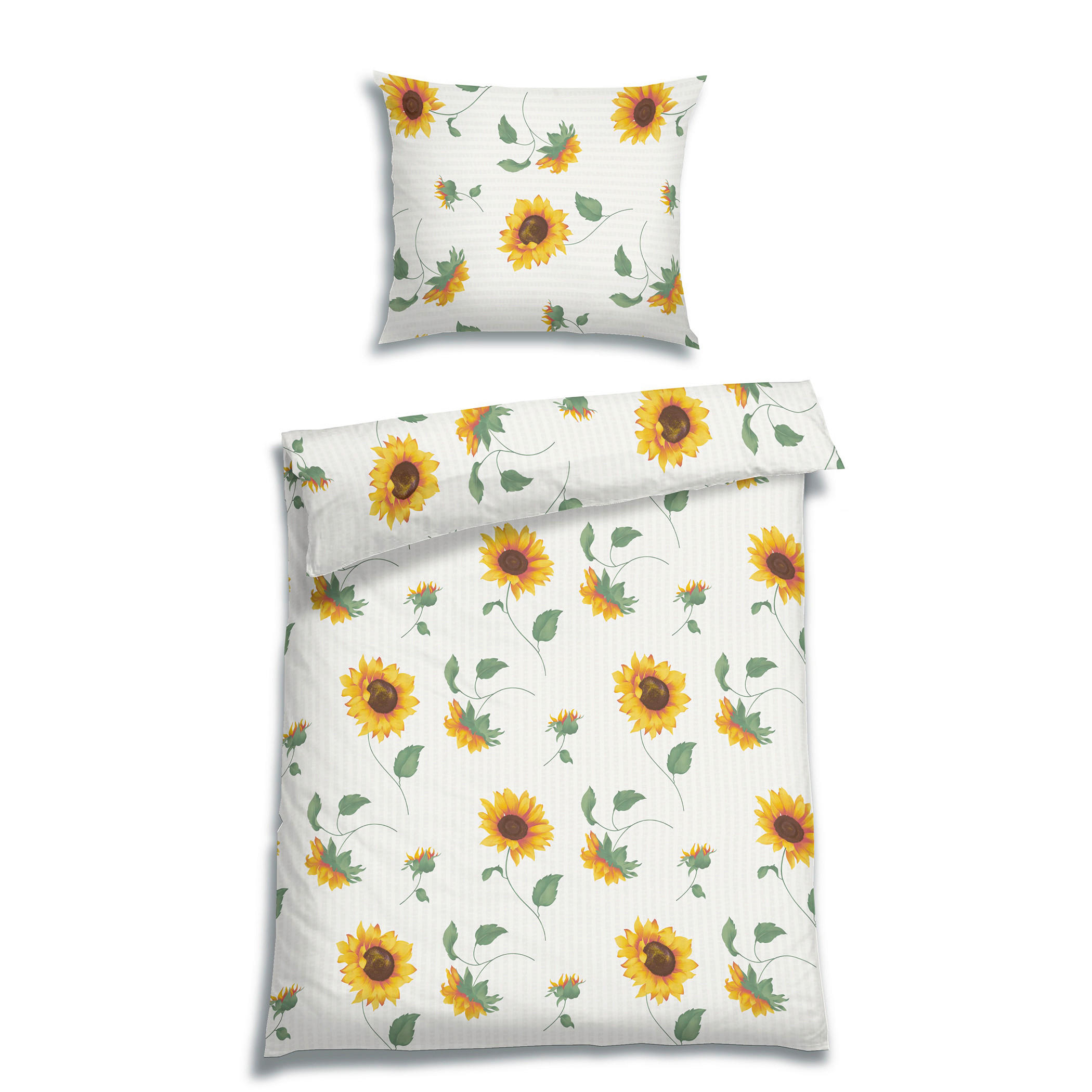 BETTWÄSCHE 2-teilig Seersucker 140/220 cm  - Gelb, Design, Textil (140/220cm) - Florella
