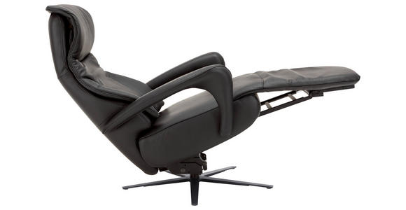 RELAXSESSEL Lenno Echtleder Nackenstütze, Relaxfunktion, Kopfteilverstellung    - Anthrazit/Schwarz, Design, Leder/Metall (75/106/88cm) - Dieter Knoll