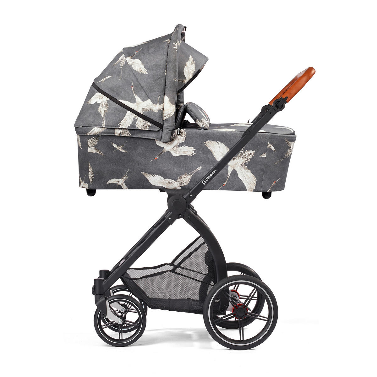 KINDERWAGENSET FX4 Classic  - Cognac/Dunkelgrau, Basics, Leder/Textil (57/129/100cm) - Gesslein