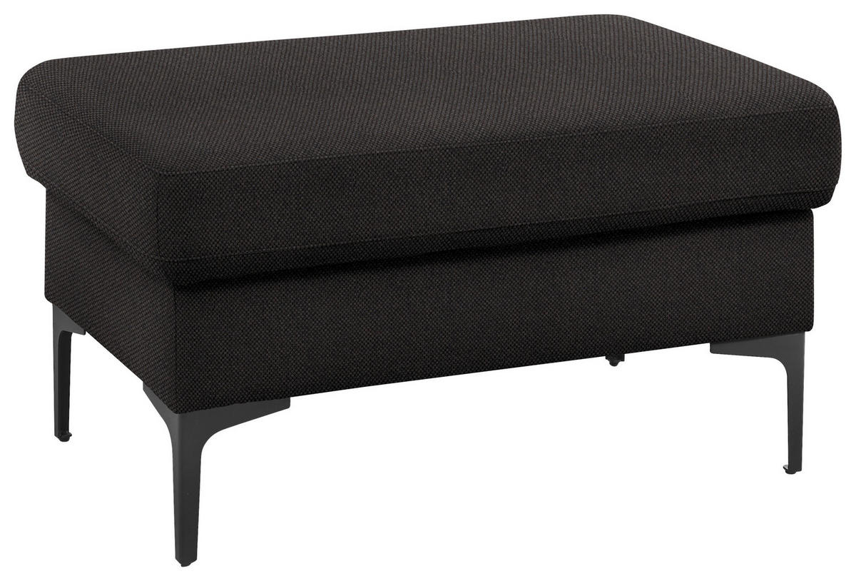 3-SITZER-SOFA in Flachgewebe Dunkelbraun  - Dunkelbraun/Schwarz, Design, Textil/Metall (226/89/97cm) - Pure Home Lifestyle