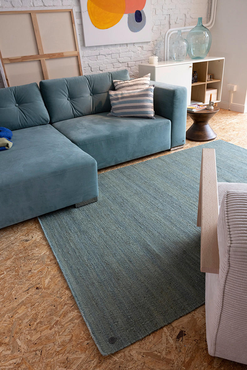 Thumbnail - Tom Tailor Juteteppich, Türkis, Textil, rechteckig, 130x190 cm, für Fußbodenheizung geeignet, Teppiche & Böden, Teppiche...