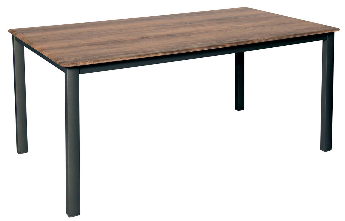 ZAHRADNÍ SESTAVA kov, textil, kompozitní dřevo - barvy teak/antracitová, Basics, kov/kompozitní dřevo (160/72/90cm) - Gardenson