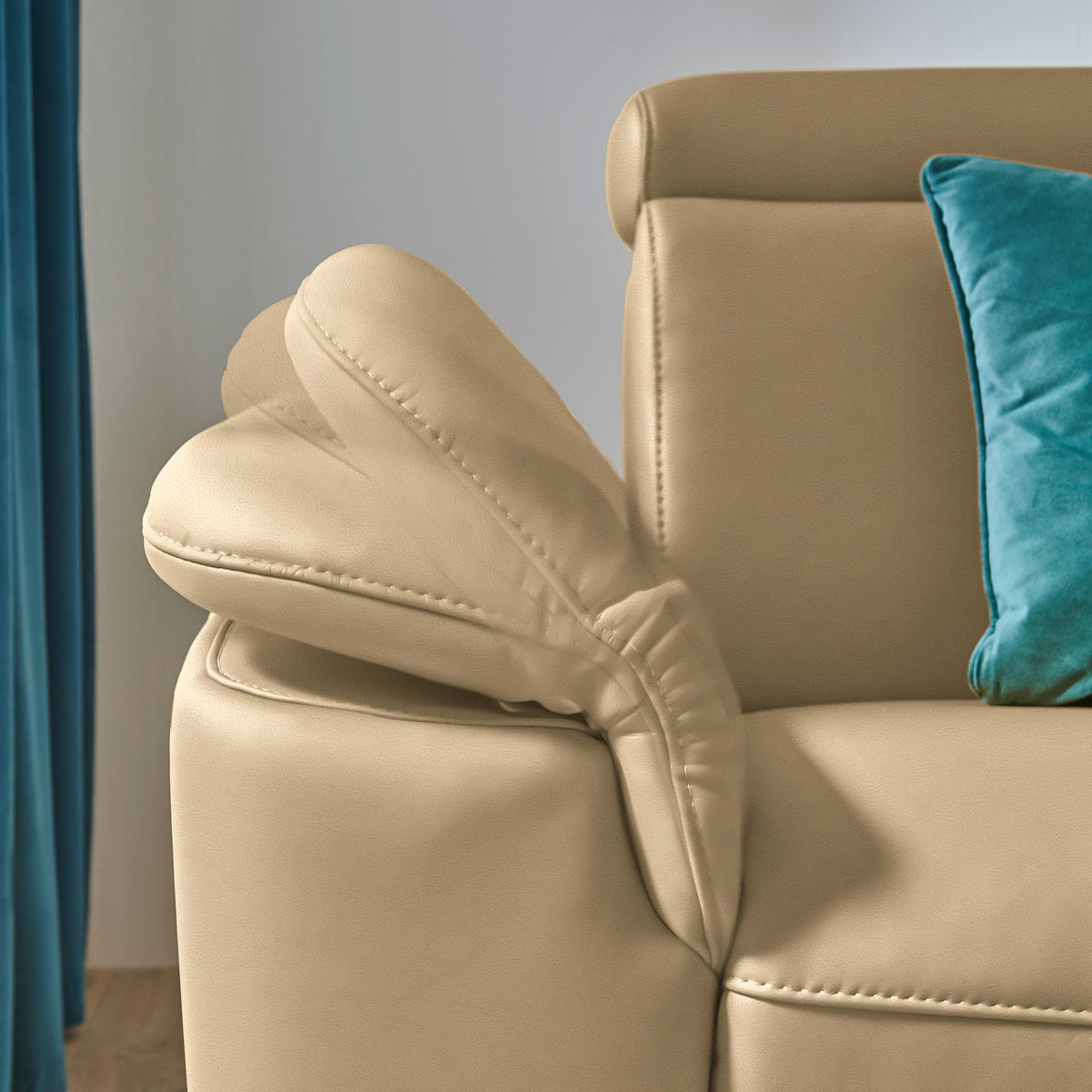ECKSOFA in Echtleder Hellbraun  - Hellbraun/Schwarz, Design, Leder/Metall (285/239cm) - Cantus