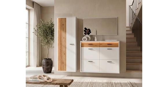 HÄNGESCHUHSCHRANK 125/101/37 cm  - Eichefarben/Anthrazit, Design, Holzwerkstoff/Metall (125/101/37cm) - Xora