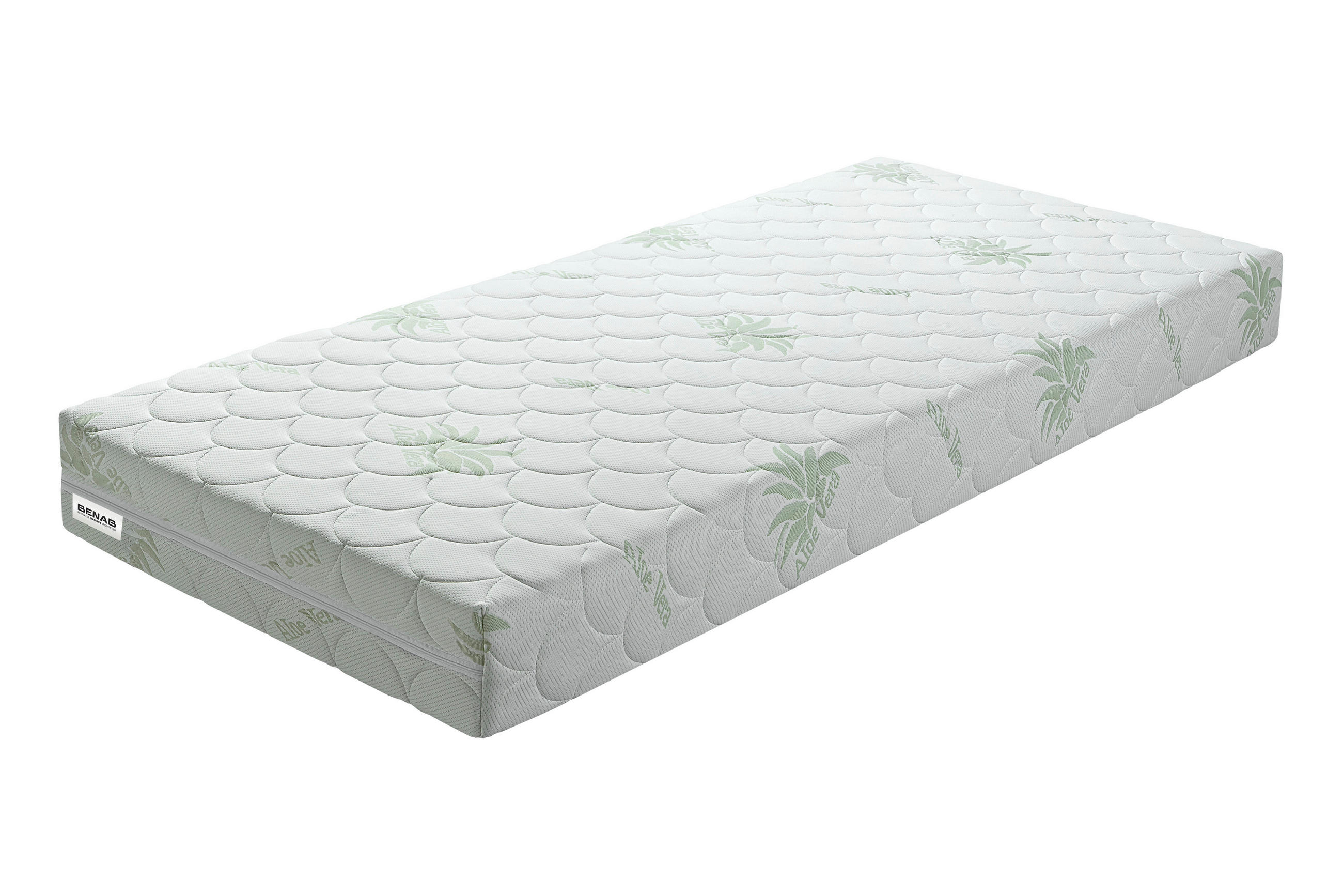 WENDEMATRATZE mit Kokosfaser 140/200 cm Höhe ca. 16 cm  - Weiß/Grün, LIFESTYLE, Textil (140/200cm) - Benab