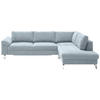 ECKSOFA Hellblau Velours  - Chromfarben/Hellblau, Design, Textil/Metall (281/200cm) - Hom`in