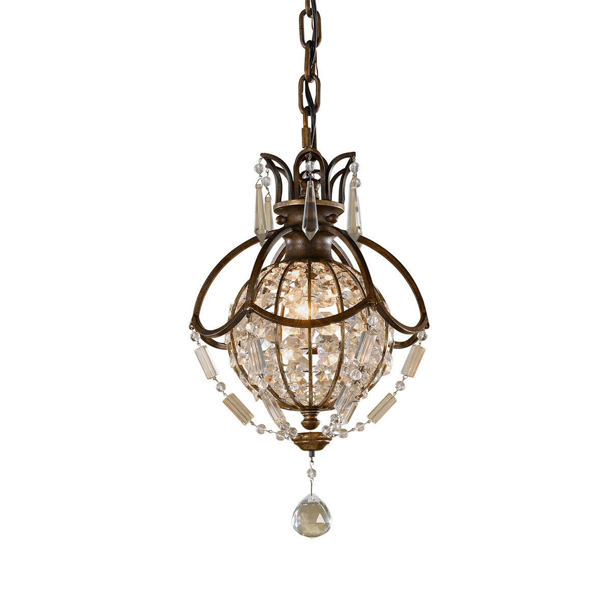 HÄNGELEUCHTE 22.2/48 cm  - Bronzefarben, KONVENTIONELL, Glas/Metall (22.2/48cm) - Elstead Lighting