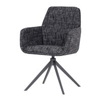 ARMLEHNSTUHL  Sitzfläche 360° drehbar Webstoff  Schwarz  - Schwarz, MODERN, Textil/Metall (61/88/63cm) - Livetastic