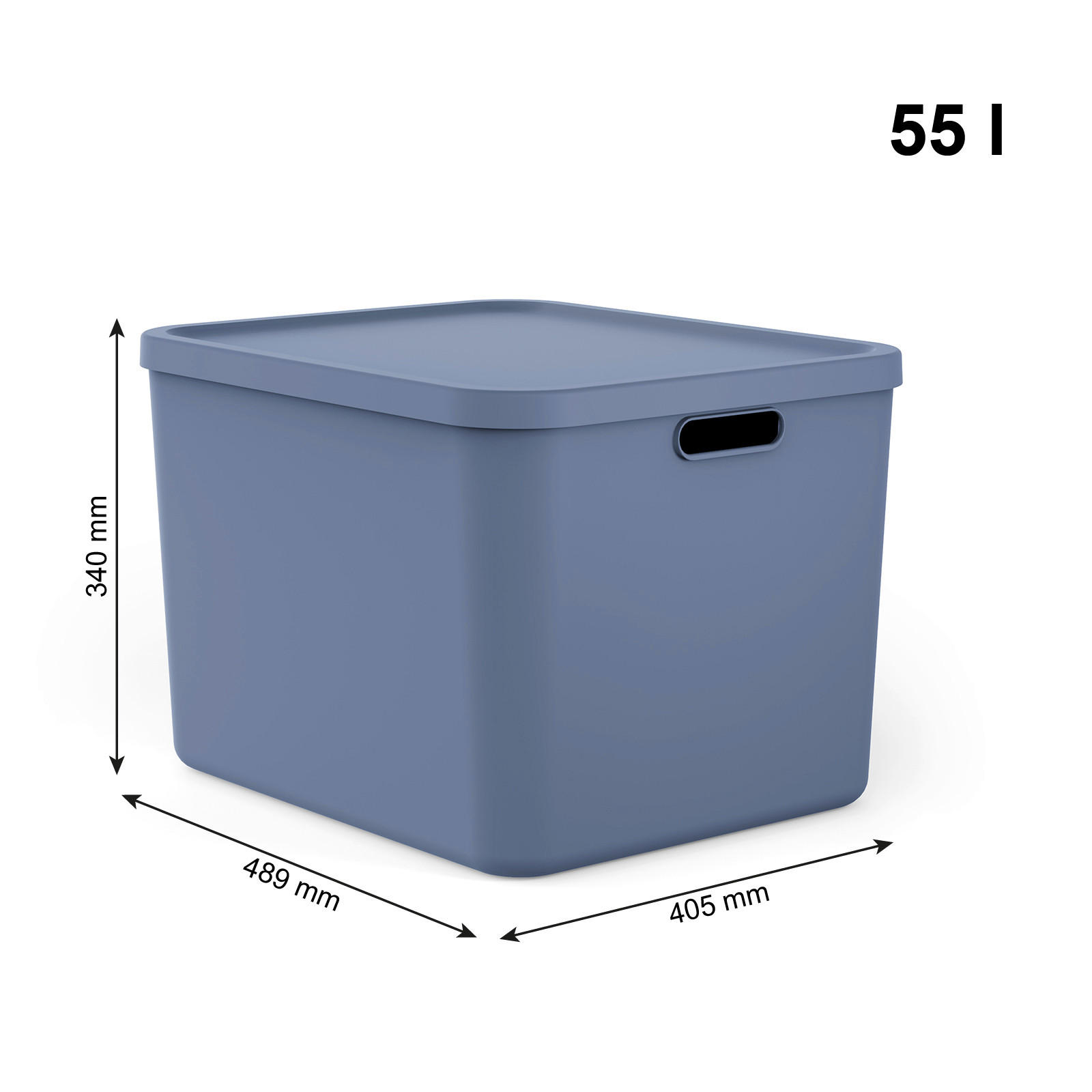 AUFBEWAHRUNGSBOX Albula  - Pastellblau, KONVENTIONELL, Kunststoff (48,9/40,5/34cm) - Rotho