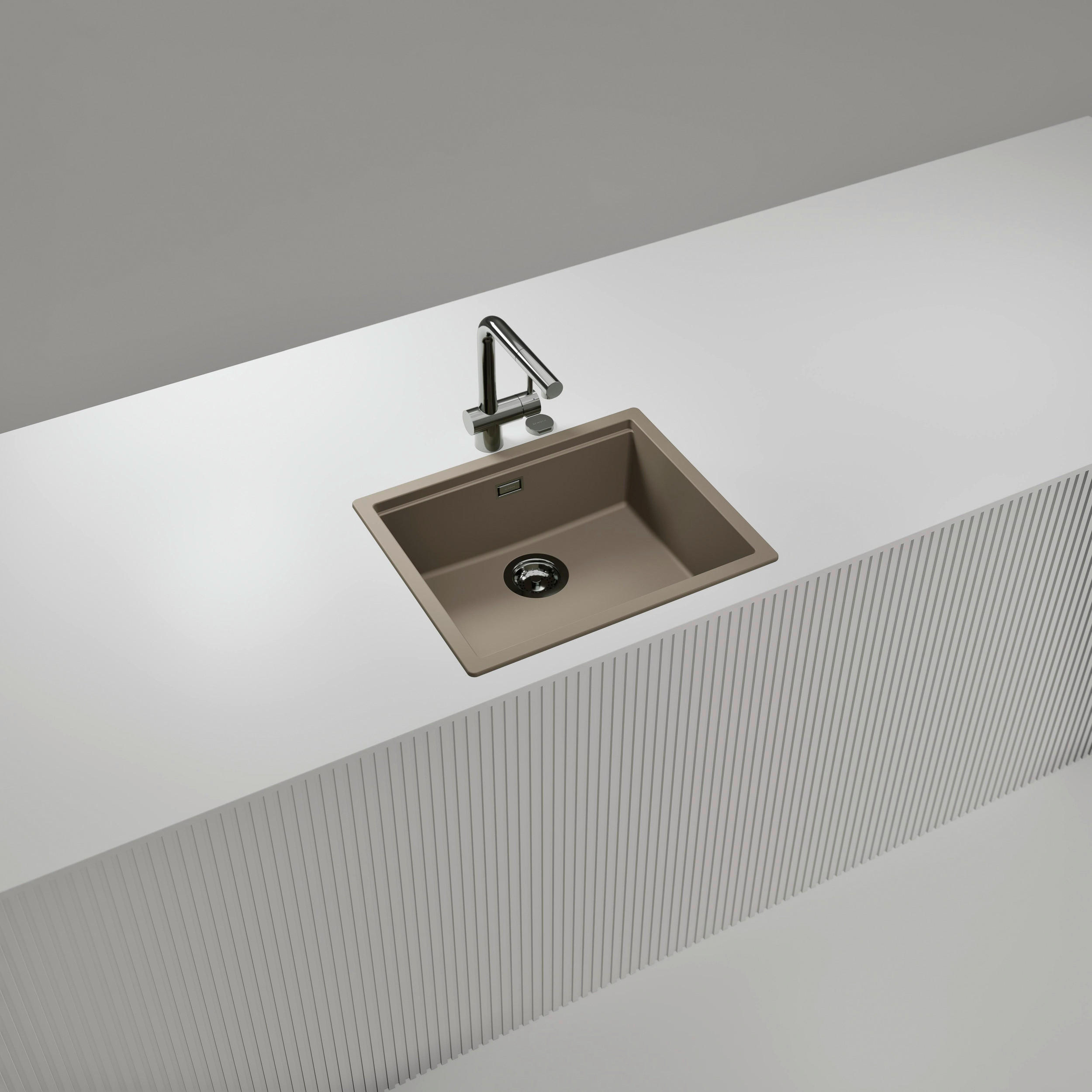 SPÜLE KIRN100LATWI  - Beige, Basics, Stein (55,6/28,9/45,6cm) - Schock