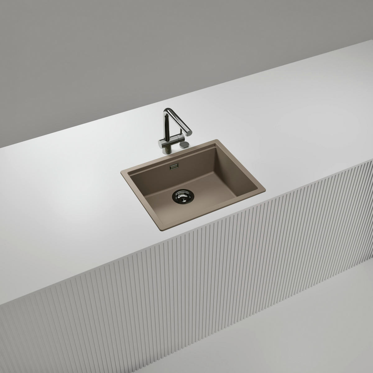 SPÜLE KIRN100LATWI  - Beige, Basics, Stein (55,6/28,9/45,6cm) - Schock